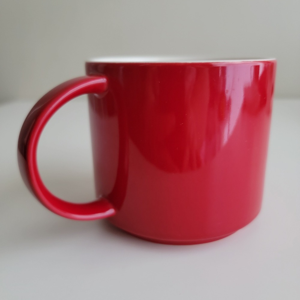 Starbucks 2012 New Bone China Red Coffee Mug Embossed Logo Cup 3in Tall - Picture 4 of 9